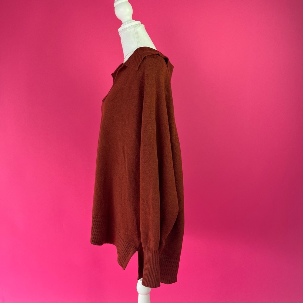 NWT Rust Long Sleeve V-Neck Sweater - Ava & Viv - Picture 4 of 8